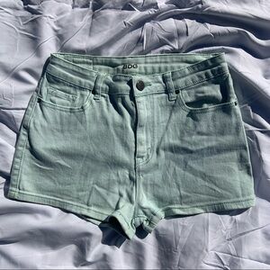BDG mint green high rise denim shorts
